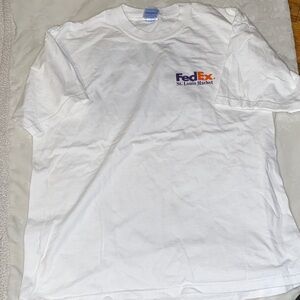 FedEx White Short Sleeve Tee with Purple and Orange